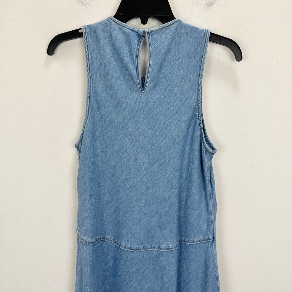 Madewell Seamed Maxi Dress in Airy Denim A Line Clean Soft Sky Blue US 6 NWT - Picture 12 of 13